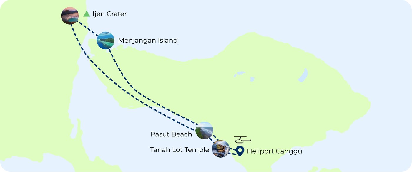 Route map for the Ijen Tour
