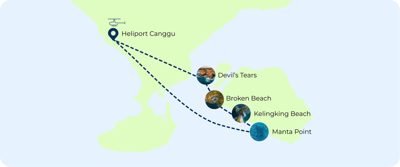 Route map for the Nusa Penida Sky Escape